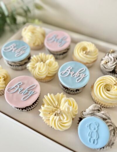 Baby shower theme custom cupcakes
