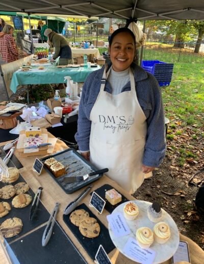 Owner behind pop-up stall serving treats