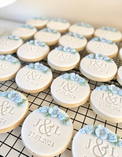 Custom baked wedding cookies