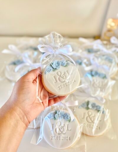 Personalised wedding cookies by DM's Luxury Treats