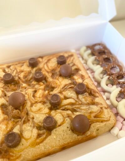 Freshly baked brownie gift box