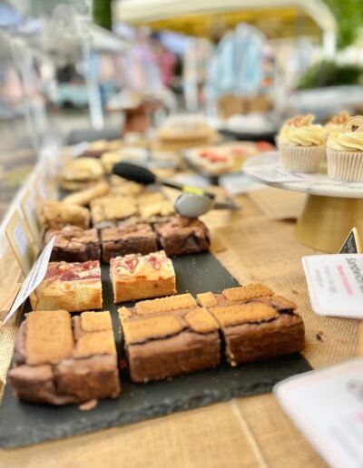 Market display with luxury treats