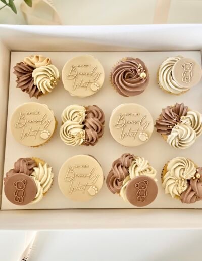 Personalised bridal shower cupcakes