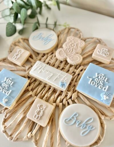 Custom made set of baby shower cookies
