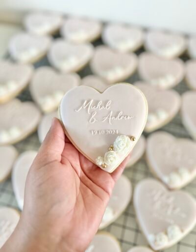 Wedding personalised heart cookies